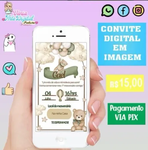 Convites digitais personalizados para whatsapp