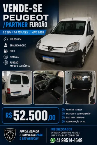 Peugeot Partner Furgão 1.6 16v/ 1.6 16V Flex 3P 2020