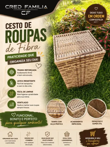 CESTO DE ROUPAS DE FIBRA!!