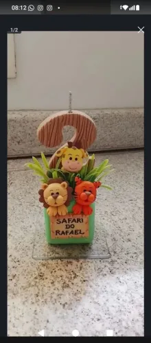 Vela tema Safari n. 2 com nome Rafael