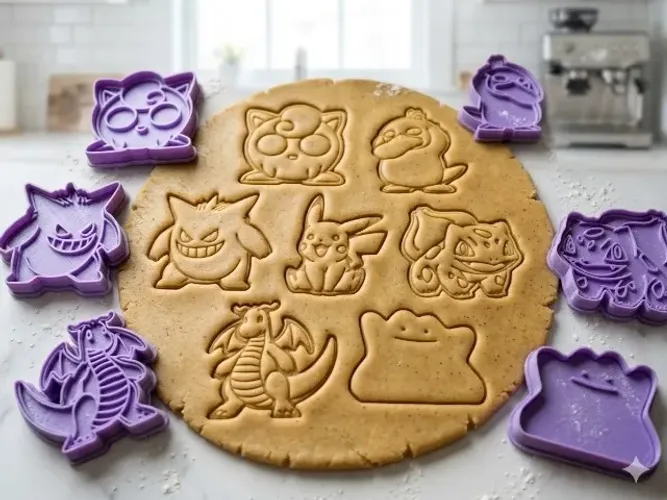 Kit 7 molde de biscoito Pokemon