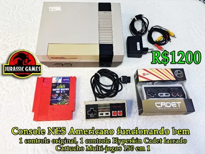 Console NES Americano funcionando normalmente.
