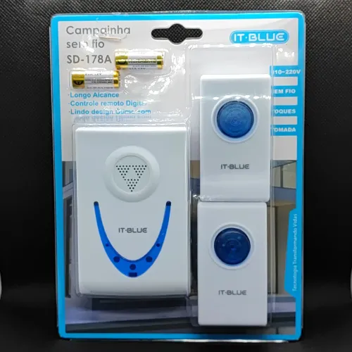 Campainha sem fio acompanha 2 controles