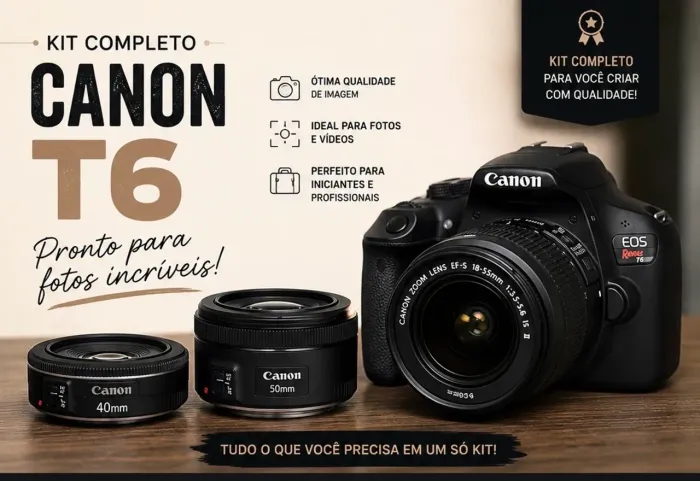 Kit câmera Canon+ lentes 