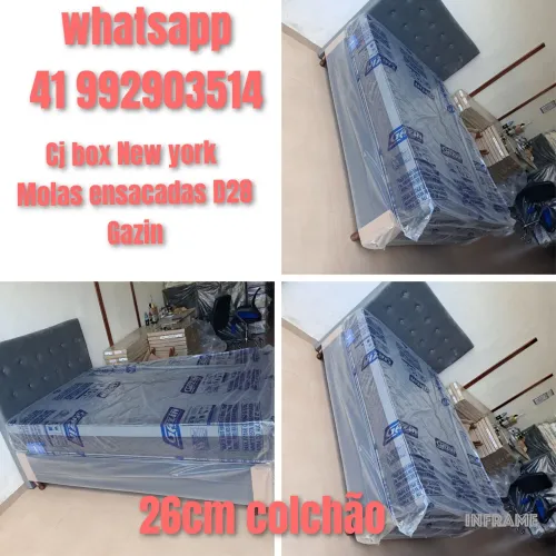 Cama box casal New York gazin molas ensacadas ## 10x sem juros no cartão 