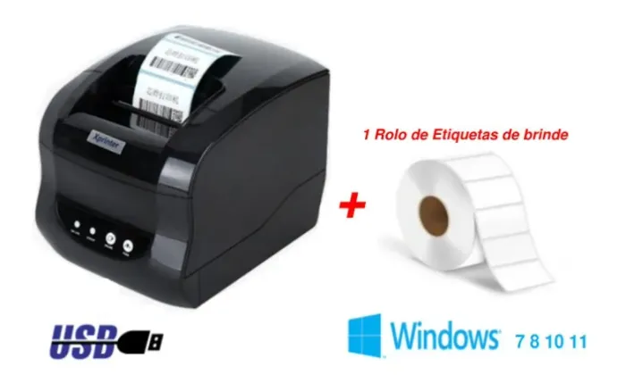 Impressora Térmica 80mm Etiquetas Adesivas + 1 Rolo de etiqueta + Editor de etiquetas NOVO