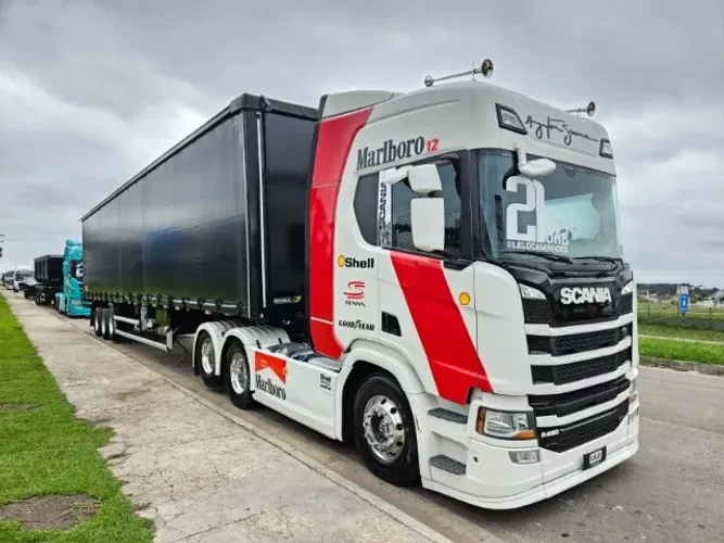 Scania R450 6x2 Ano 2021 Euro 5 Marlboro + Sider Noma Ano 2024 30 plts 15.20 x 2.80 S/pneu