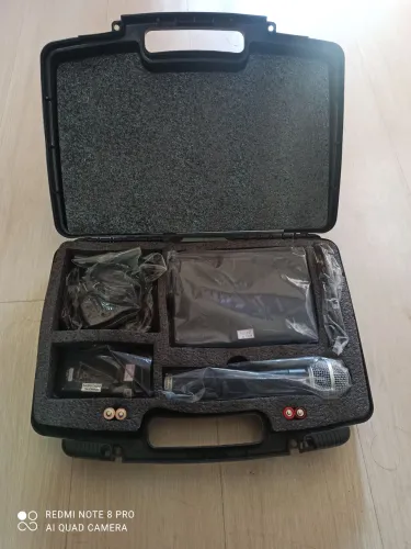 Microfone sem fio Duplo JWL U-585 Bastão + Headset 