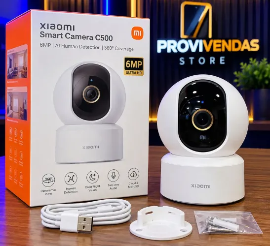 Xiaomi Smart Camera C500 6MP Wi-Fi 360° Ultra HD Noturna Inteligente Segurança Residencial