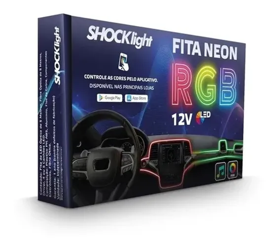 Fita Neon Rgb 5 Canhões Laser 12v Shocklight