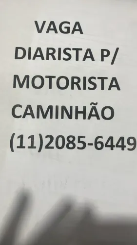 DIARISTA MOTORISTA CAMINHAO