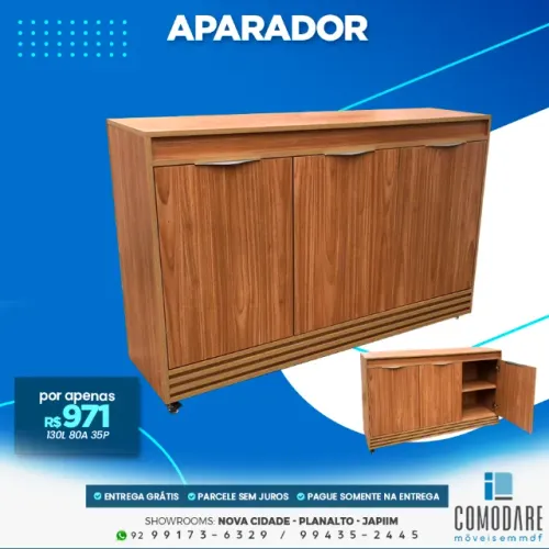 Aparador 130 cm com 3 Portas - R$ 971