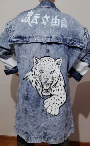 Sobretudo Jeans Japan Leopardo Customização GG