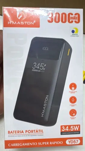 Power Bank Hmaston YD57 de 30.000mAh e 34.5W Carregador Portátil