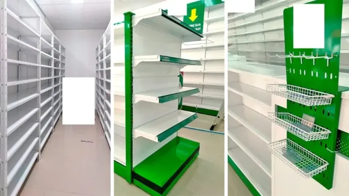 Armarios Prateleiras farmacia estoque geral