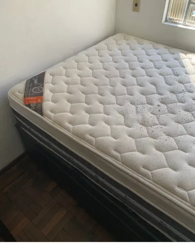Cama baú e colchão castor tamanho casal