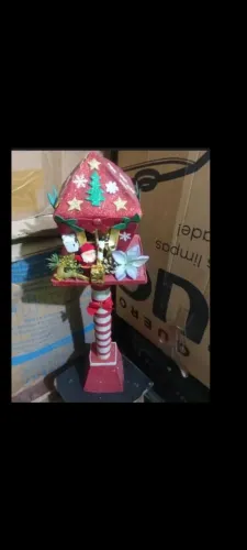 Poste natalino médio de Led artesanal*novo*!