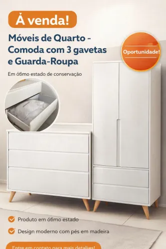 Vendo Quarto Infantil (Guarda roupas+Cômoda) Retrô 