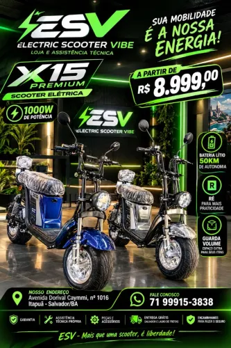 SCOOTER ELÉTRICA X15 PREMIUM CAPACETE E CAPA DA SCOOTER ENTREGA grátis