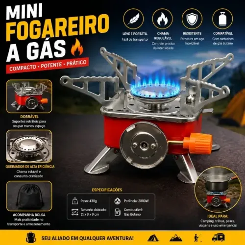 Mini fogareiro a gás ( produto novo lacrado ) poucas unidades - até 01/09/2026