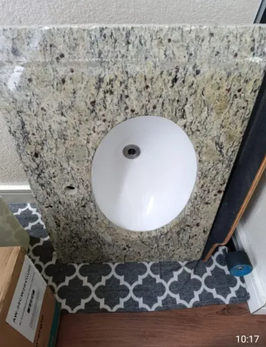 Bancada de lavabo em granito com Cuba  75×51.