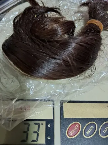 Cabelo humano natural feminino liso castanho em mechas
