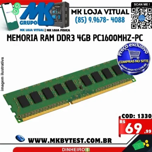 memoria Ram ddr3 4GB PC1600mhz-PC