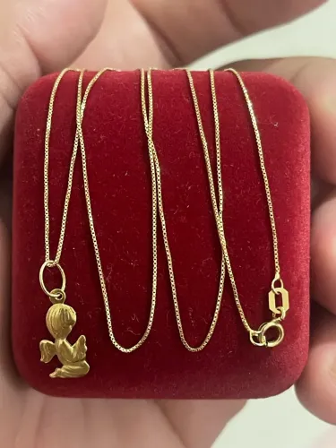 Cordão veneziano ouro 18 feminino