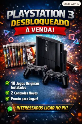 Oi Boa noite tenho um Playstation 3 desbloque.47) *) Hen estalado eas 2 controles