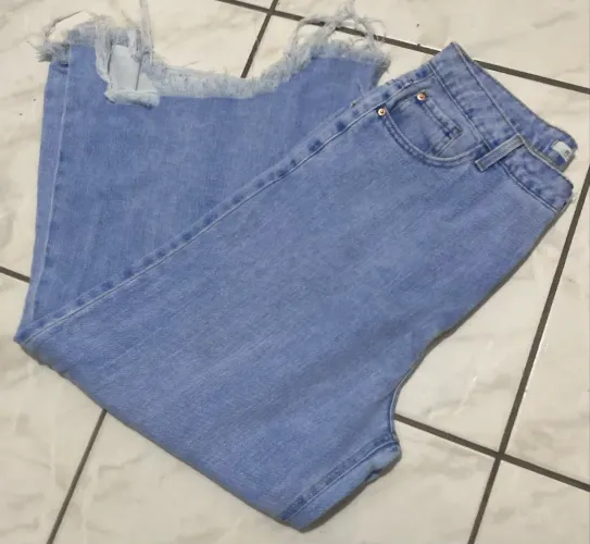 Calça Jeans Blue Steel Pantalona Destroyed - Tam 40