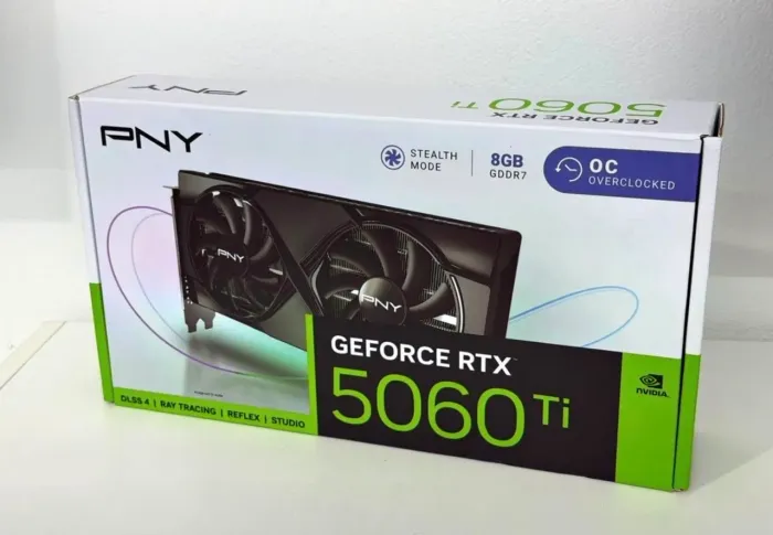 Placa de Video GeForce NVIDIA PNY RTX5060TI 8GB OC GDDR7 Nova lacrada