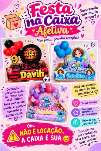 Festa na caixa afetiva PERSONALIZADAS 