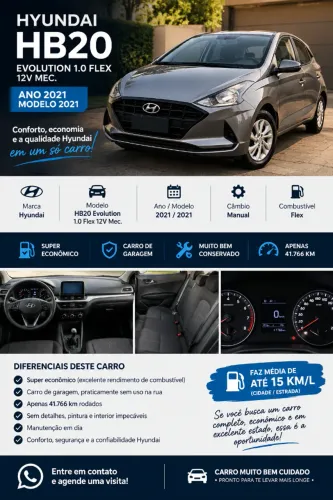 Hyundai HB20 Evolution 1.0 Flex 12V MEC 2021