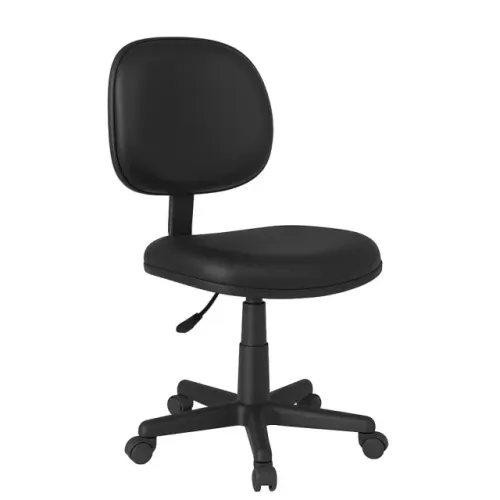 Cadeira Ergonômica Lisa Executiva Giratória Corino Preto Para Escritório Confortável 31000