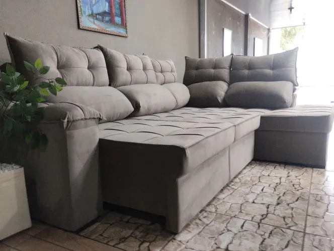 Sofazão de canto retrátil reclinável, molas ensacadas de 8,599 por 2,999, mostruário