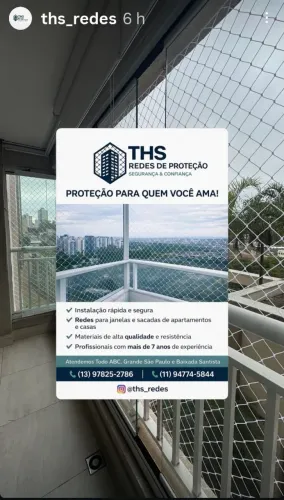 Instalação de redes de proteção. 