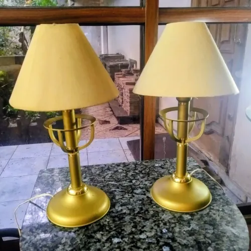 Par Abajour Dourados Envio Gratuito