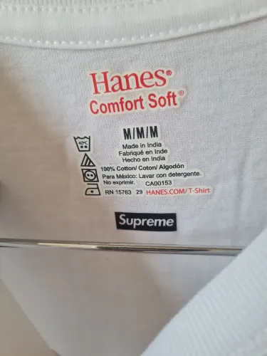 SUPREME x HANES Camiseta Branco NOVO
