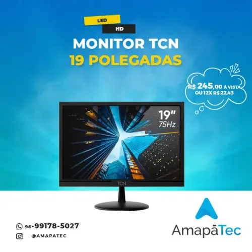 Monitor 19 Led Hd Tcn 75hz Hdmi/vga