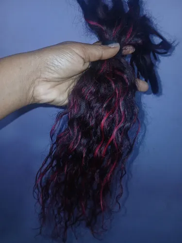 Cabelo humano 76gr 45cm ótimo para manutenção pode pintar de outra cor