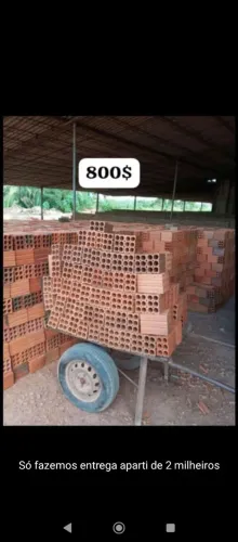 Tijolos de 6 furos, primeira linha