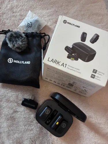 Hollyland Lark A1 Combo 2 microfones USB-C e Lightning