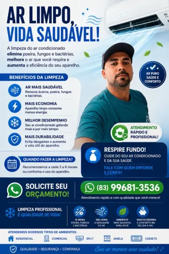 Limpeza de ar condicionado a partir de 90 reais