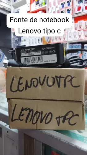 Carregador Lenovo Tipo C 65W para Notebook Novo