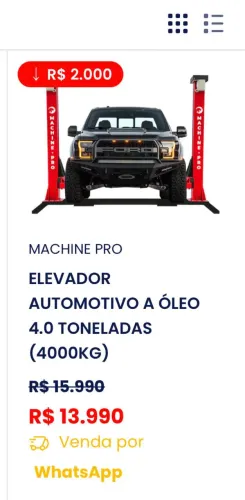 Elevador Automotivo NOVO 4 Toneladas - R$ 13.990