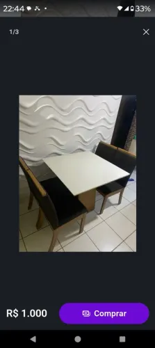 Jogo de mesa 4 cadeiras.