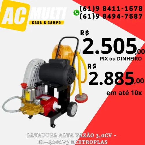 LAVADORA ALTA VAZÃO 3,0CV - EL-4000V3 ELETROPLAS