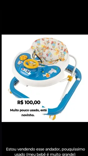 Andador para bebê pouquíssimo usado