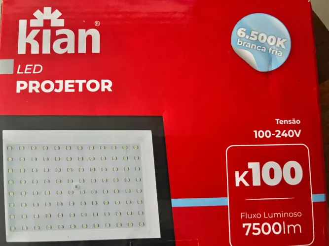 refletores kian Led projetor 6500K branca fria bivolt K100 fluxo luminoso 7500lm