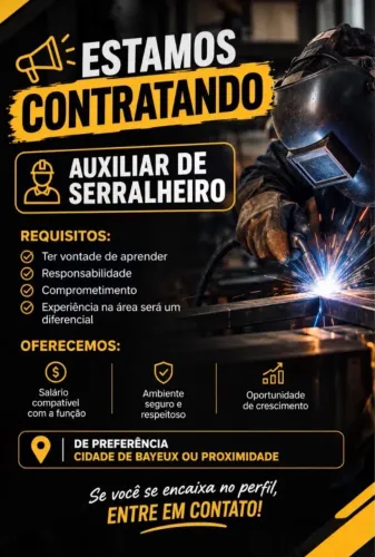 Vaga para serralheiro